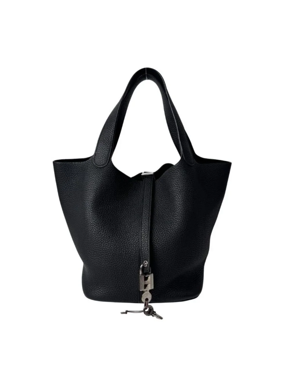 Hermes Picotin Lock MM Noir Black Taurillon Clemence Handbag